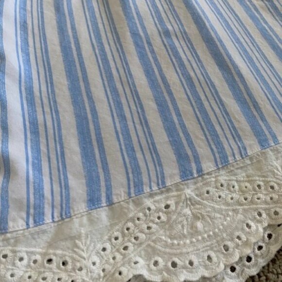 CUTE Light Blue White Striped Babydoll Nightie Slip Dress S/M - Picture 10 of 16